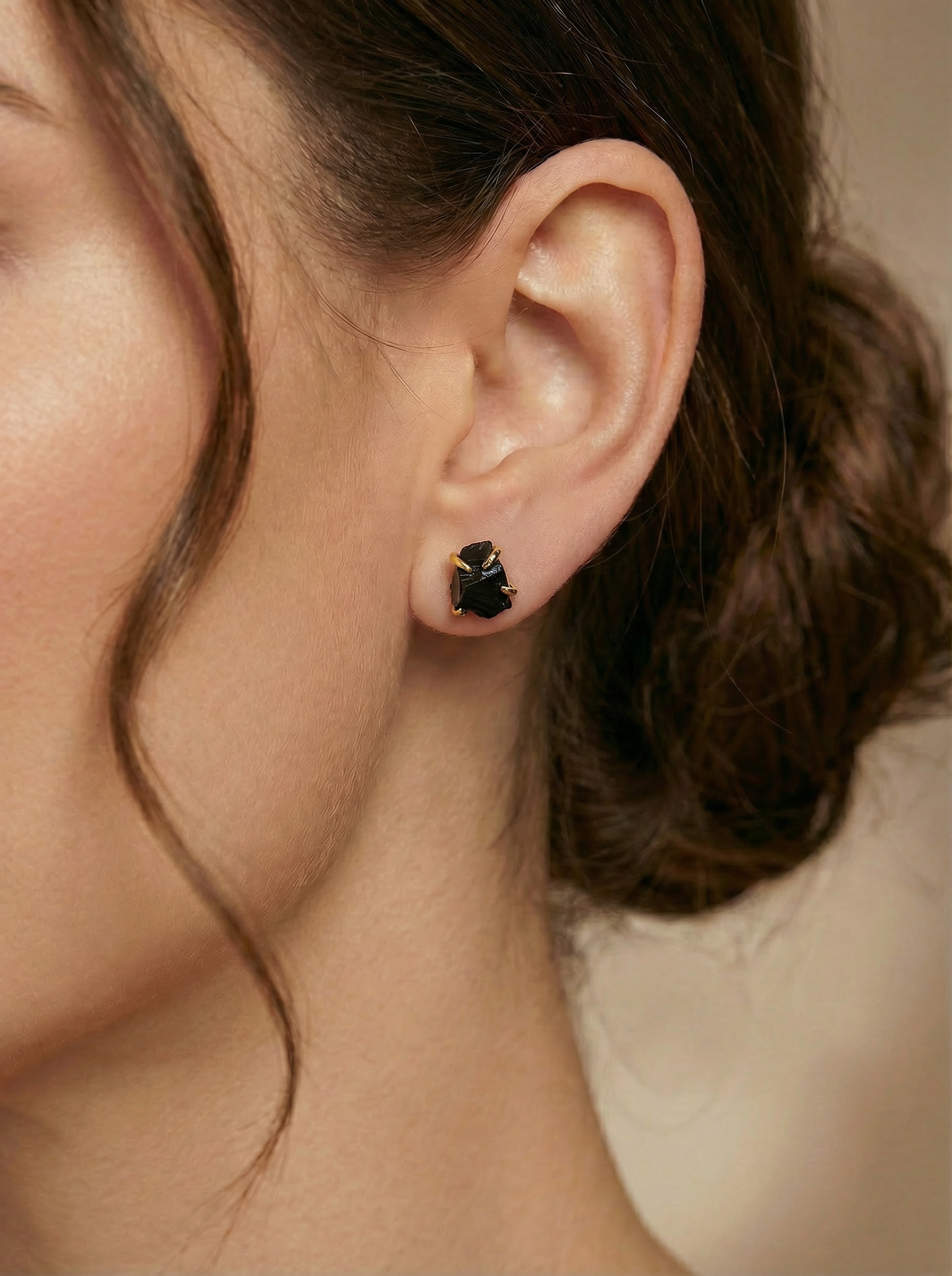 Brincos Natura Obsidiana