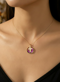 Colar Aura Sacra Rosa e Dourado