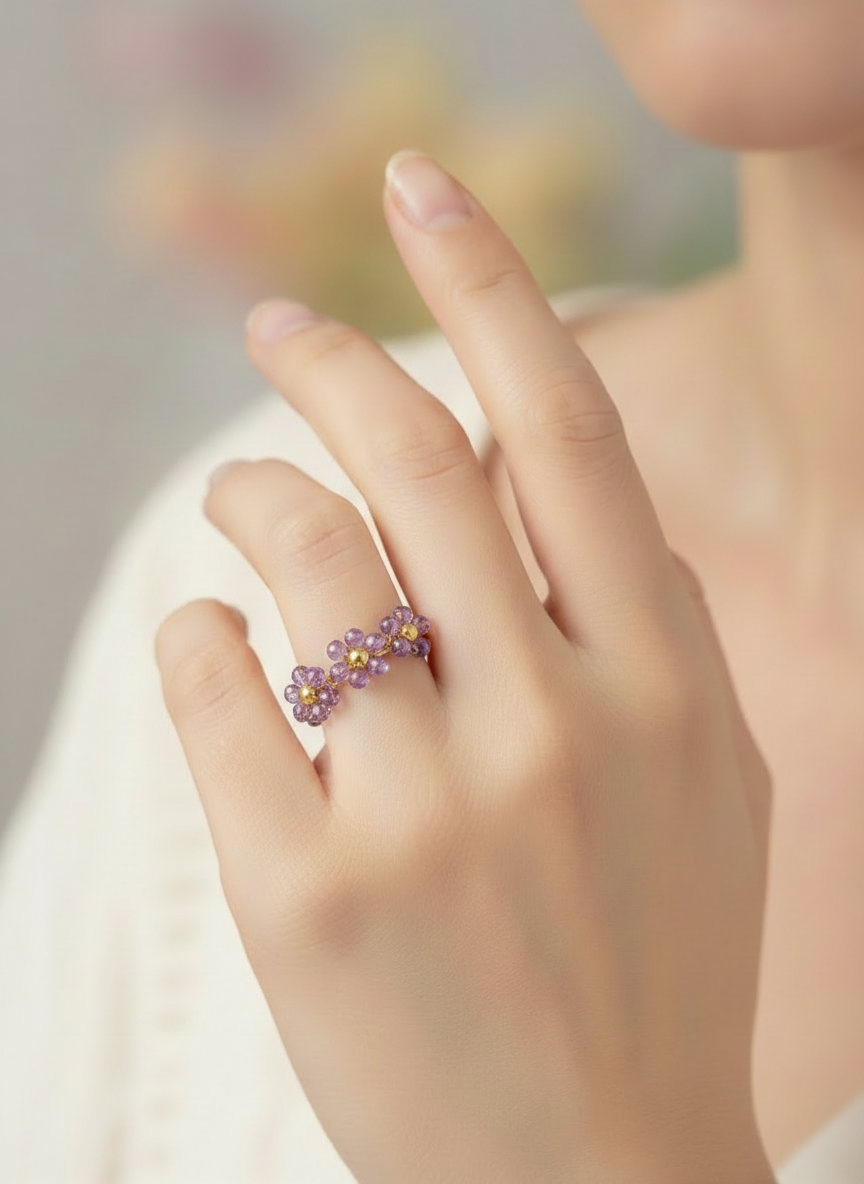 Anel Flora Roxo