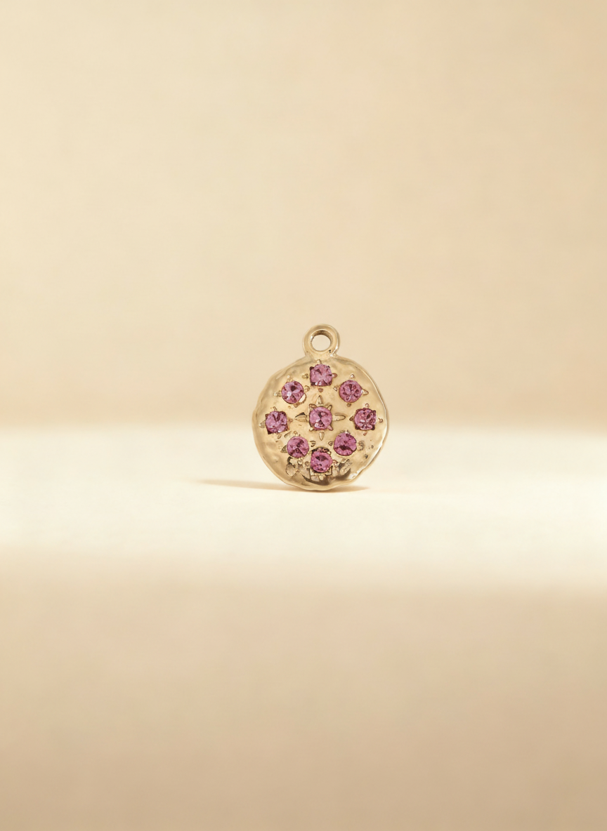 Pingente Rondie Rosa e Dourado