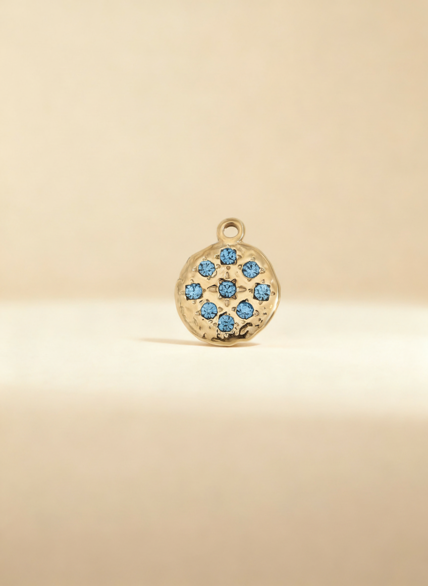 Pingente Rondie Azul e Dourado